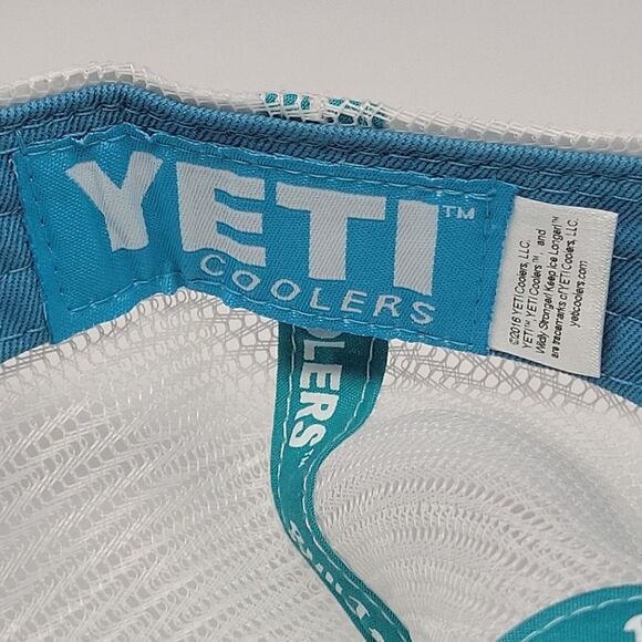 Yeti Coolers Turquoise Tarpon Shark Fish Snapback Trucker Mesh Hat Ball Cap 2016 - Picture 9 of 10